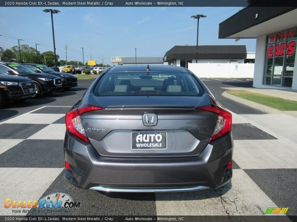 2020 Honda Civic EX-L Sedan Modern Steel Metallic / Gray Photo #4