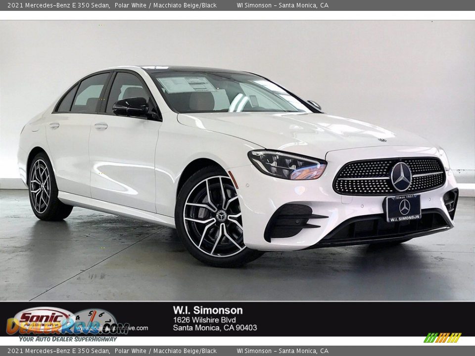 2021 Mercedes-Benz E 350 Sedan Polar White / Macchiato Beige/Black Photo #1