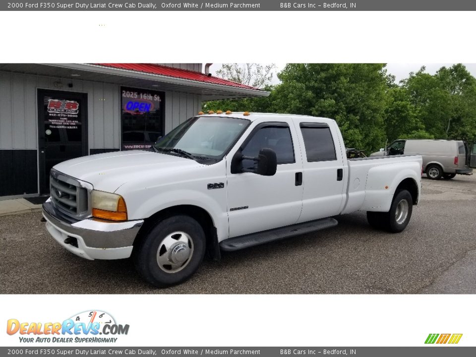 2000 Ford F350 Super Duty Lariat Crew Cab Dually Oxford White / Medium Parchment Photo #1