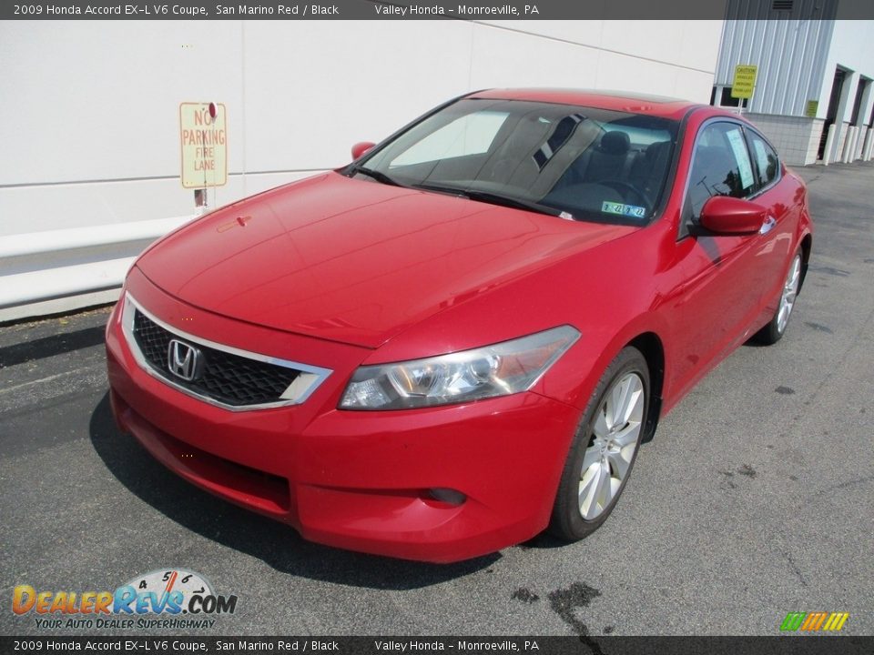 2009 Honda Accord EX-L V6 Coupe San Marino Red / Black Photo #8