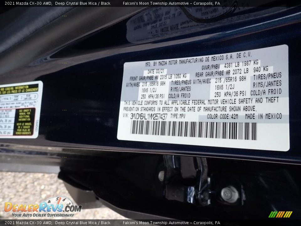2021 Mazda CX-30 AWD Deep Crystal Blue Mica / Black Photo #10