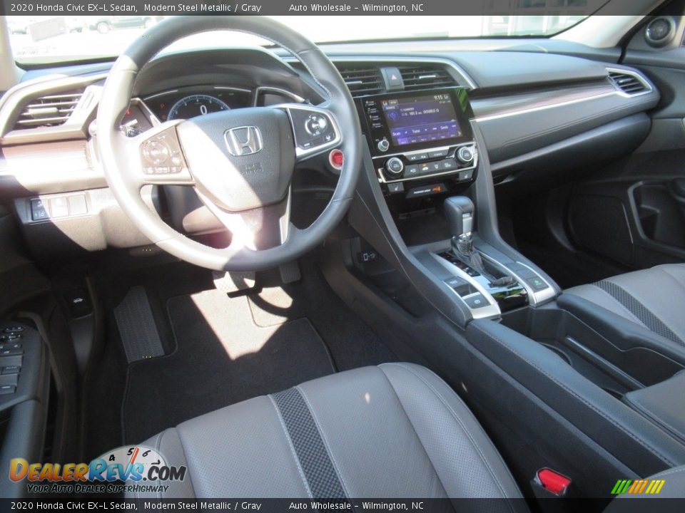 2020 Honda Civic EX-L Sedan Modern Steel Metallic / Gray Photo #15