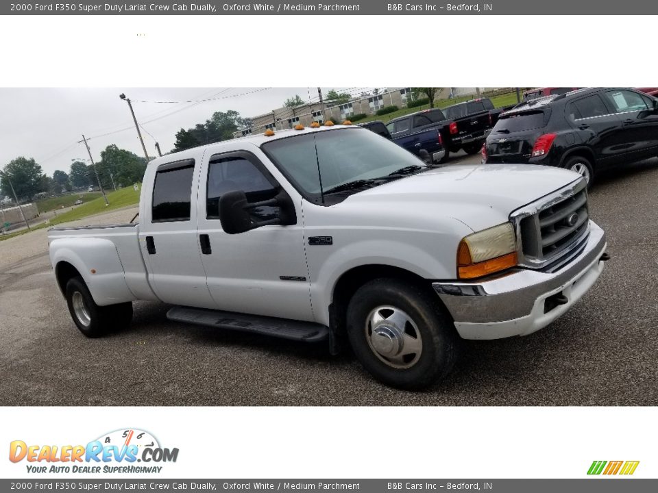 2000 Ford F350 Super Duty Lariat Crew Cab Dually Oxford White / Medium Parchment Photo #8