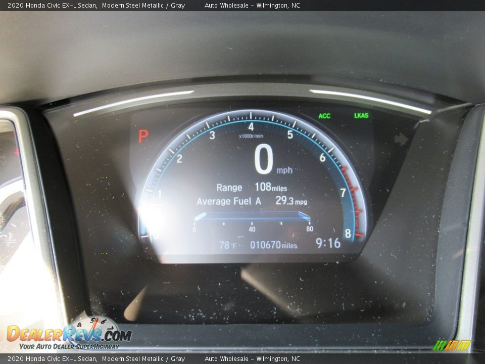 2020 Honda Civic EX-L Sedan Modern Steel Metallic / Gray Photo #16