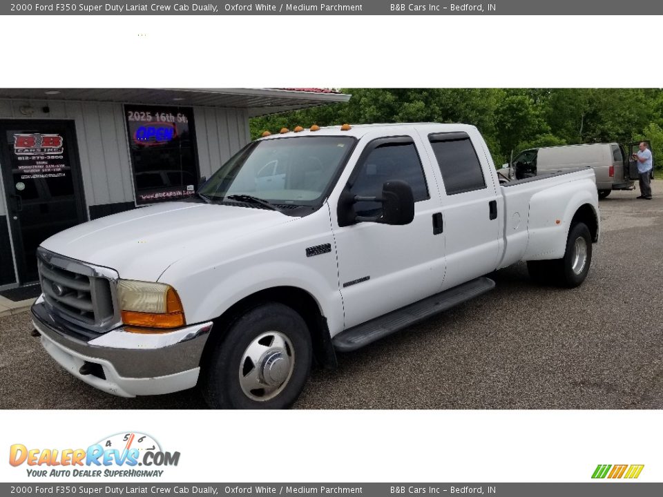 2000 Ford F350 Super Duty Lariat Crew Cab Dually Oxford White / Medium Parchment Photo #18