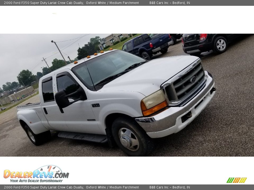 2000 Ford F350 Super Duty Lariat Crew Cab Dually Oxford White / Medium Parchment Photo #19