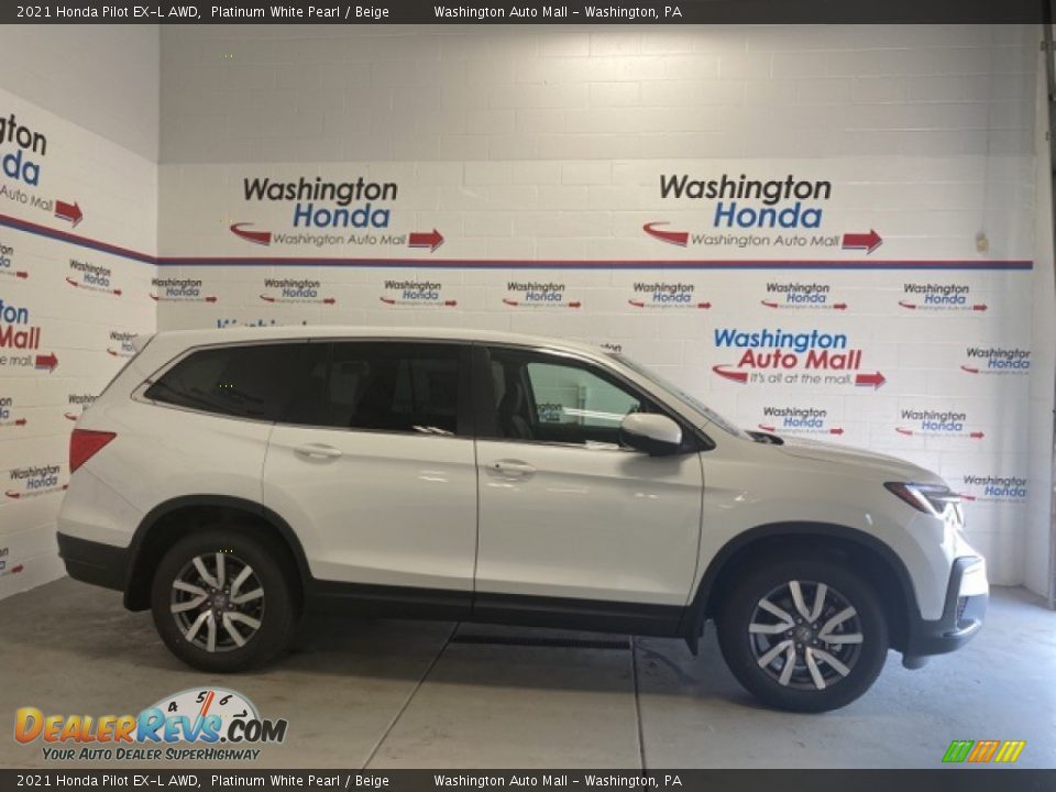 2021 Honda Pilot EX-L AWD Platinum White Pearl / Beige Photo #1