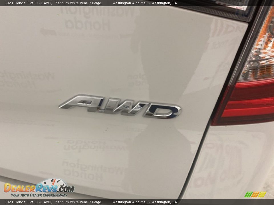 2021 Honda Pilot EX-L AWD Platinum White Pearl / Beige Photo #4