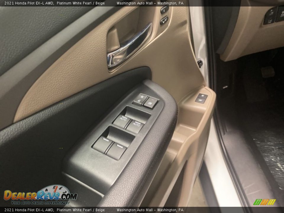 2021 Honda Pilot EX-L AWD Platinum White Pearl / Beige Photo #8