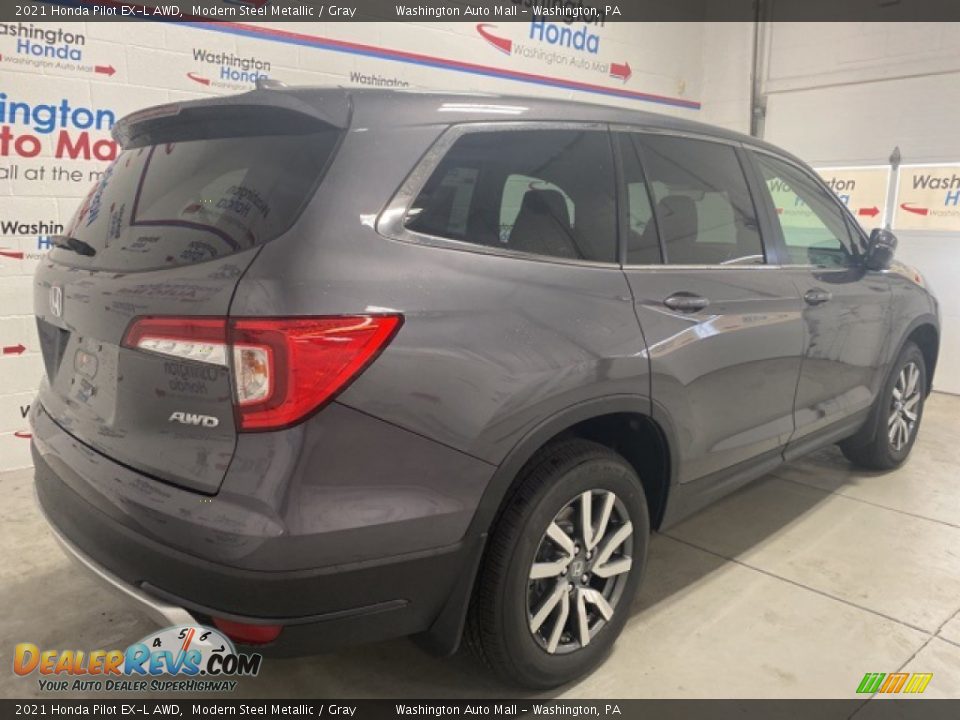 2021 Honda Pilot EX-L AWD Modern Steel Metallic / Gray Photo #3