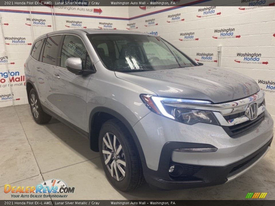 2021 Honda Pilot EX-L AWD Lunar Silver Metallic / Gray Photo #2