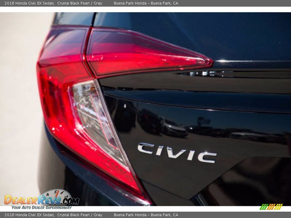 2018 Honda Civic EX Sedan Crystal Black Pearl / Gray Photo #12
