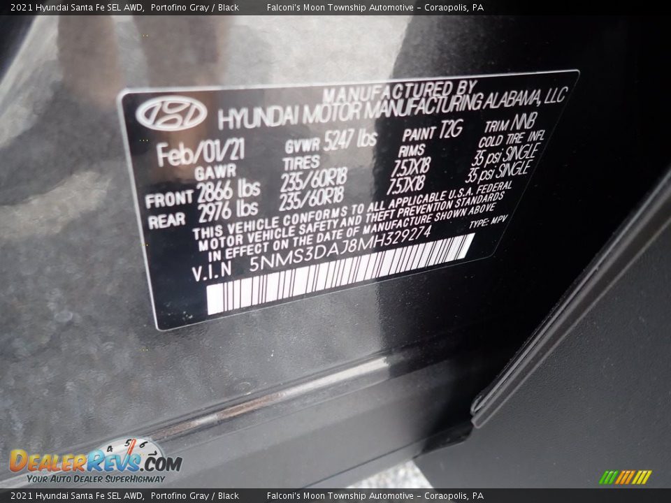 2021 Hyundai Santa Fe SEL AWD Portofino Gray / Black Photo #12