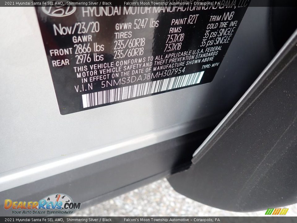 2021 Hyundai Santa Fe SEL AWD Shimmering Silver / Black Photo #12