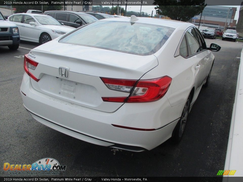 2019 Honda Accord EX Sedan Platinum White Pearl / Gray Photo #5