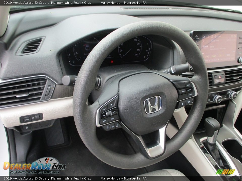 2019 Honda Accord EX Sedan Platinum White Pearl / Gray Photo #14