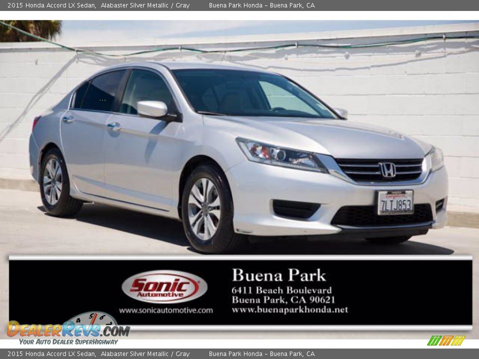 2015 Honda Accord LX Sedan Alabaster Silver Metallic / Gray Photo #1