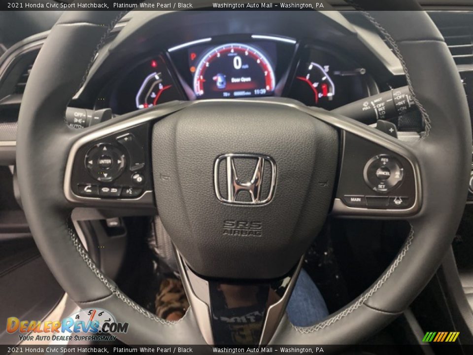 2021 Honda Civic Sport Hatchback Platinum White Pearl / Black Photo #14