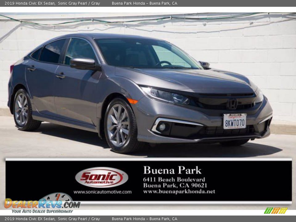 2019 Honda Civic EX Sedan Sonic Gray Pearl / Gray Photo #1