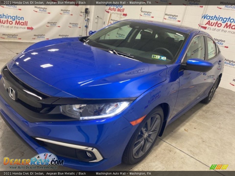 2021 Honda Civic EX Sedan Aegean Blue Metallic / Black Photo #4