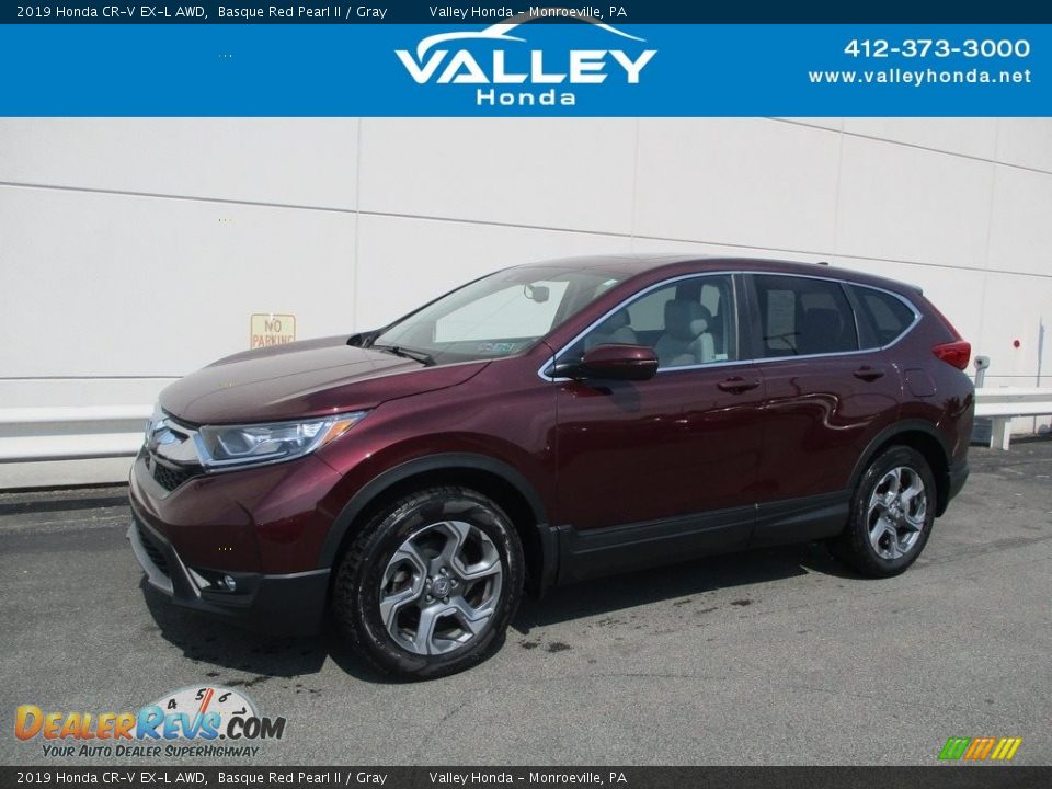 2019 Honda CR-V EX-L AWD Basque Red Pearl II / Gray Photo #1