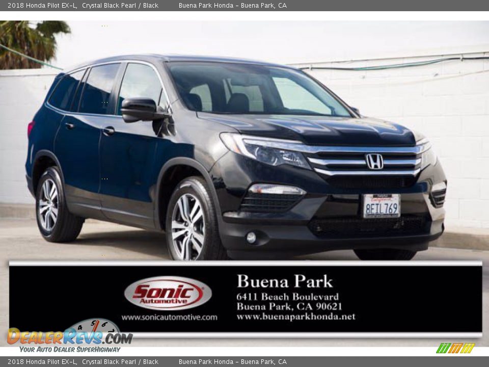 2018 Honda Pilot EX-L Crystal Black Pearl / Black Photo #1