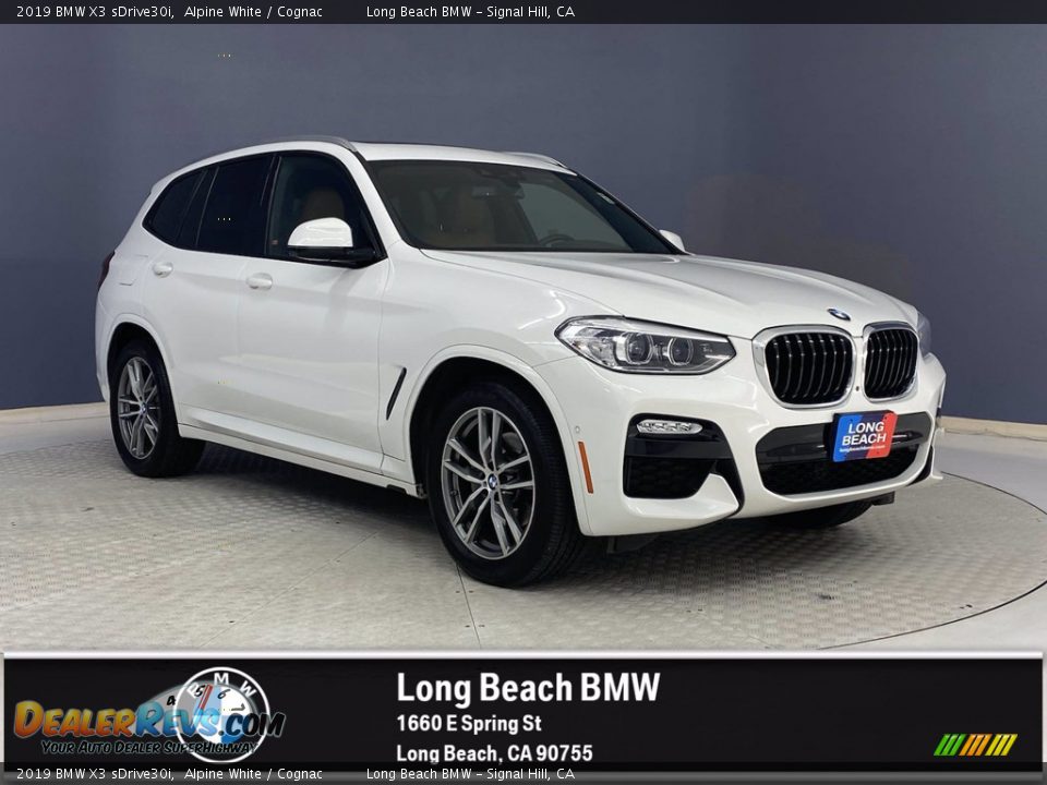 2019 BMW X3 sDrive30i Alpine White / Cognac Photo #1