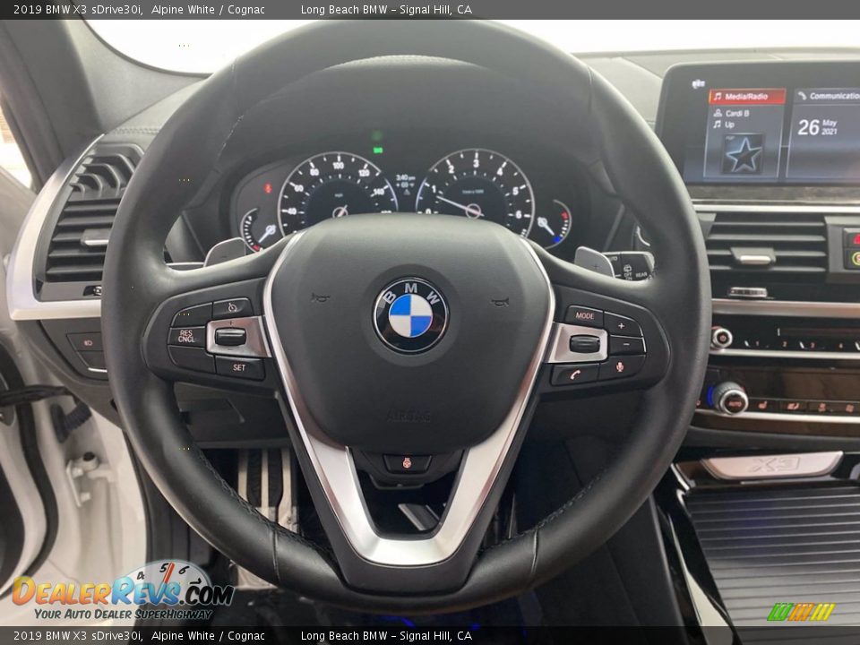 2019 BMW X3 sDrive30i Alpine White / Cognac Photo #18