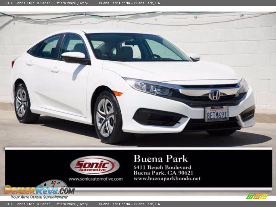 2018 Honda Civic LX Sedan Taffeta White / Ivory Photo #1