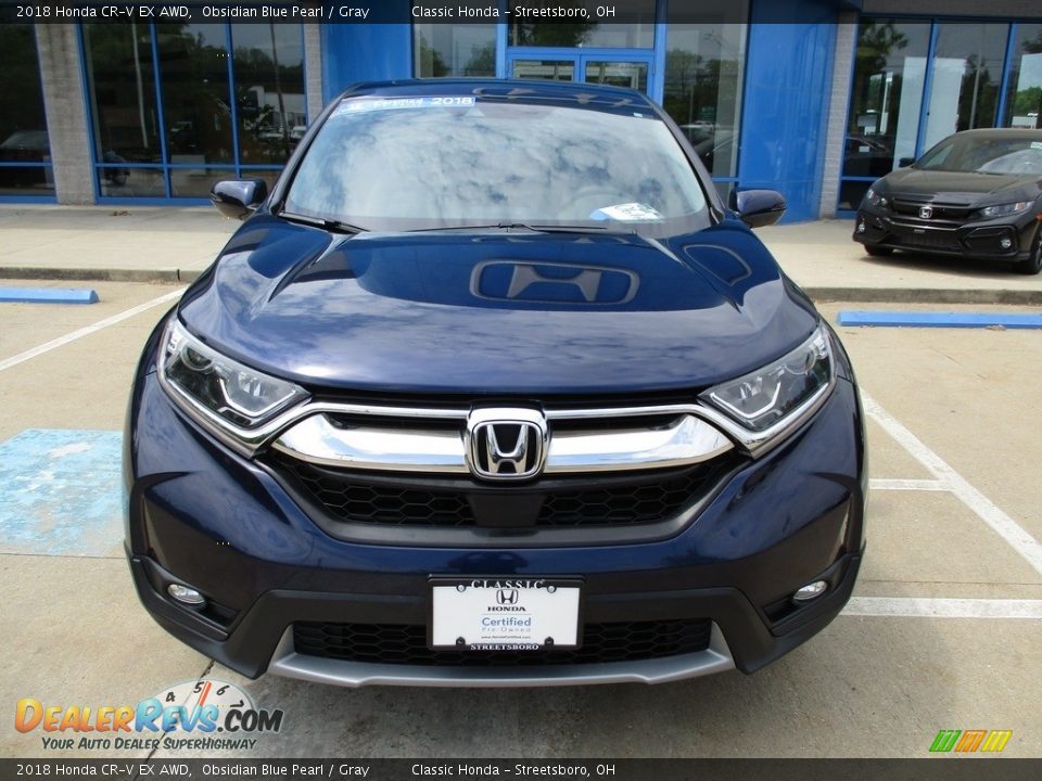 2018 Honda CR-V EX AWD Obsidian Blue Pearl / Gray Photo #2