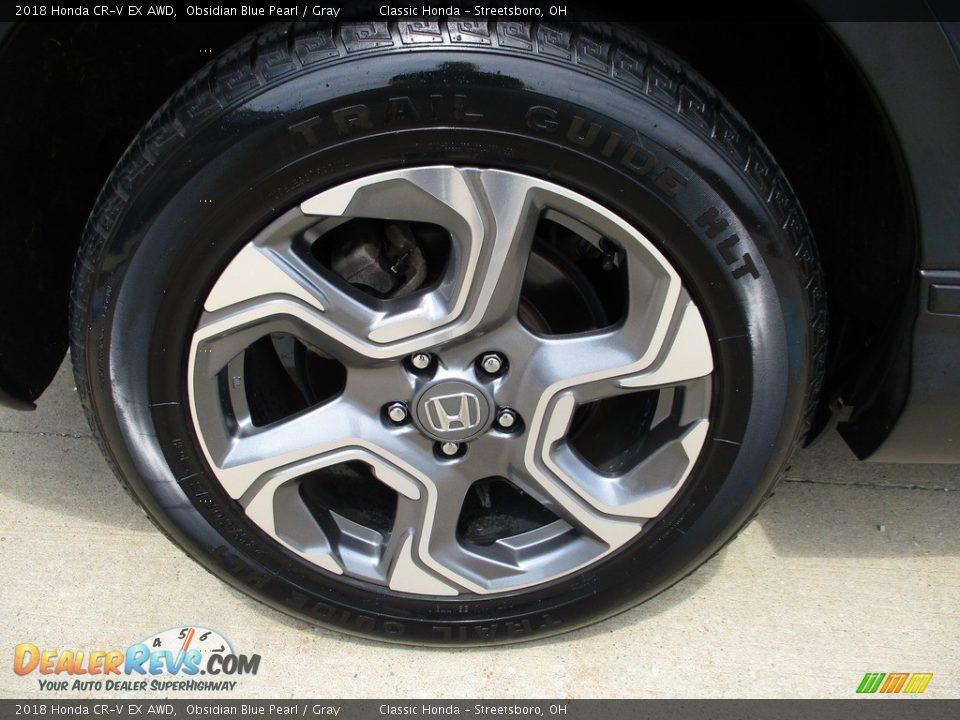 2018 Honda CR-V EX AWD Obsidian Blue Pearl / Gray Photo #6