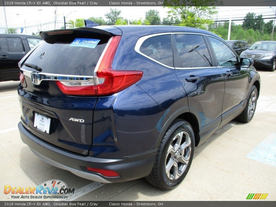 2018 Honda CR-V EX AWD Obsidian Blue Pearl / Gray Photo #7