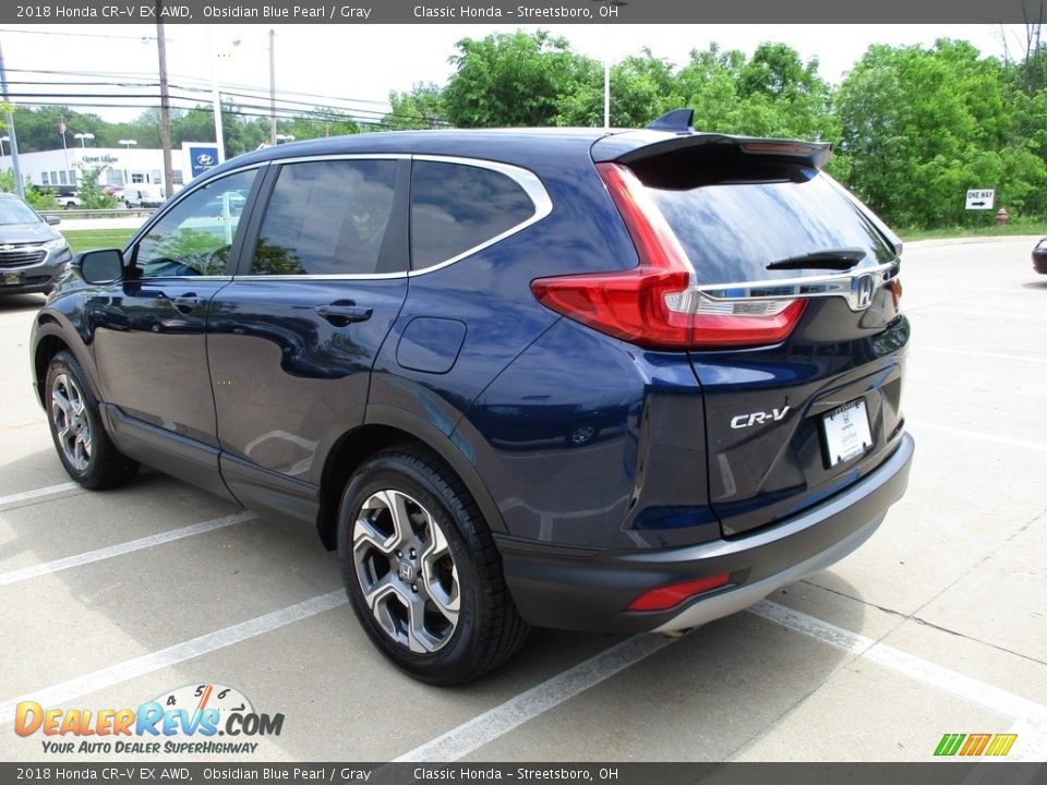 2018 Honda CR-V EX AWD Obsidian Blue Pearl / Gray Photo #9