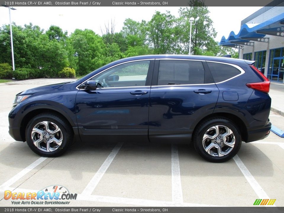 2018 Honda CR-V EX AWD Obsidian Blue Pearl / Gray Photo #10