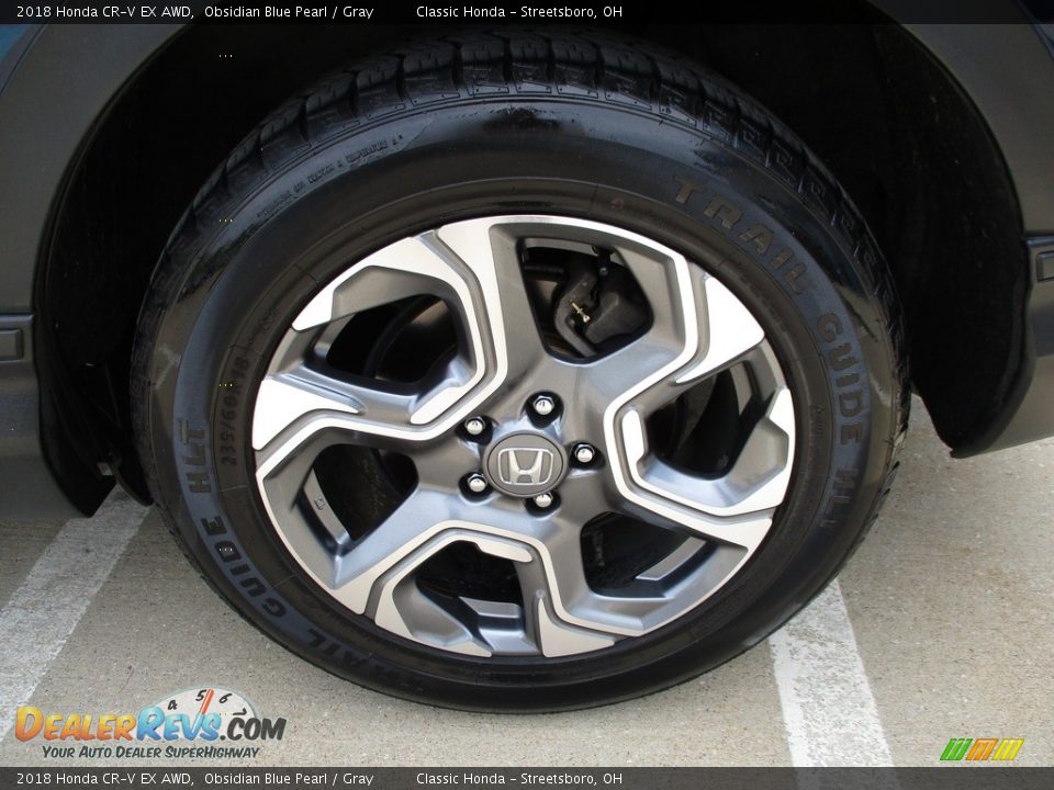2018 Honda CR-V EX AWD Obsidian Blue Pearl / Gray Photo #11