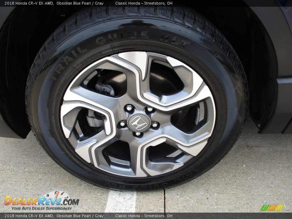 2018 Honda CR-V EX AWD Obsidian Blue Pearl / Gray Photo #12