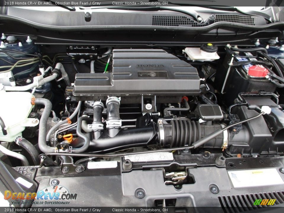 2018 Honda CR-V EX AWD Obsidian Blue Pearl / Gray Photo #13