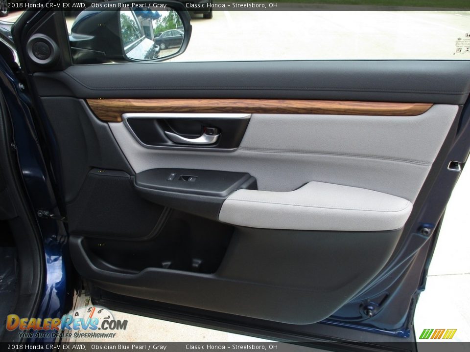 2018 Honda CR-V EX AWD Obsidian Blue Pearl / Gray Photo #14