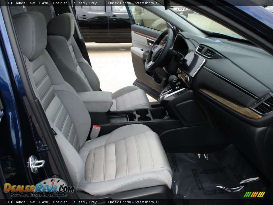 2018 Honda CR-V EX AWD Obsidian Blue Pearl / Gray Photo #16