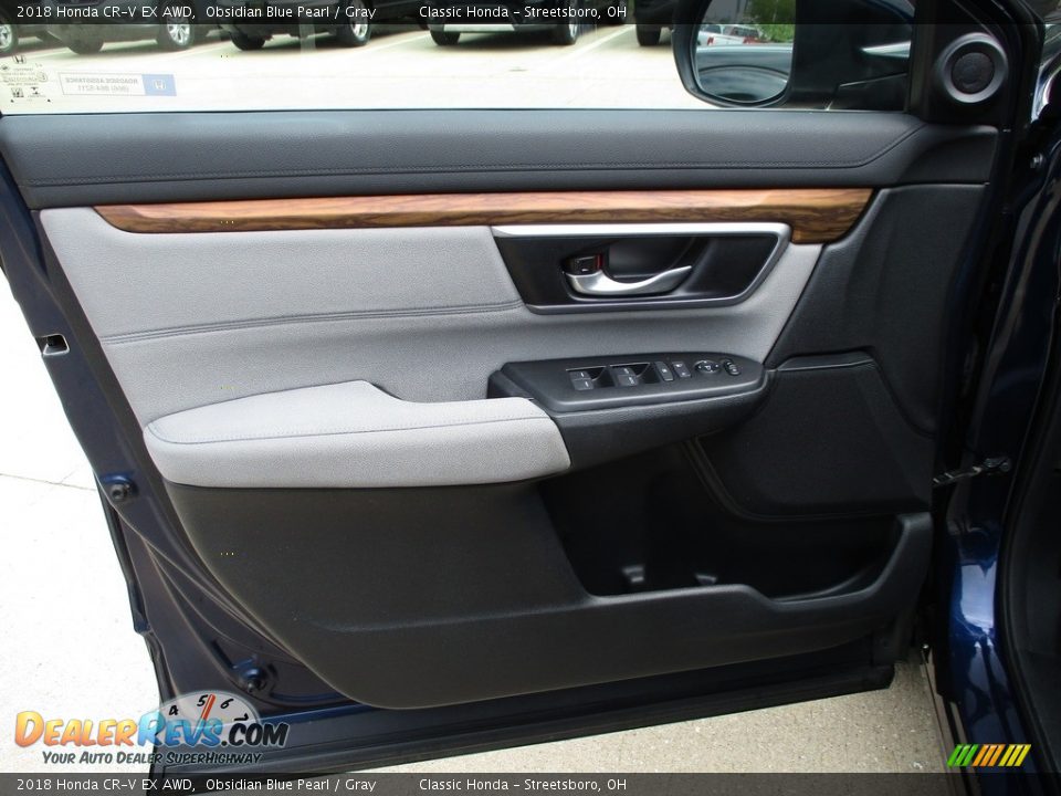 2018 Honda CR-V EX AWD Obsidian Blue Pearl / Gray Photo #27