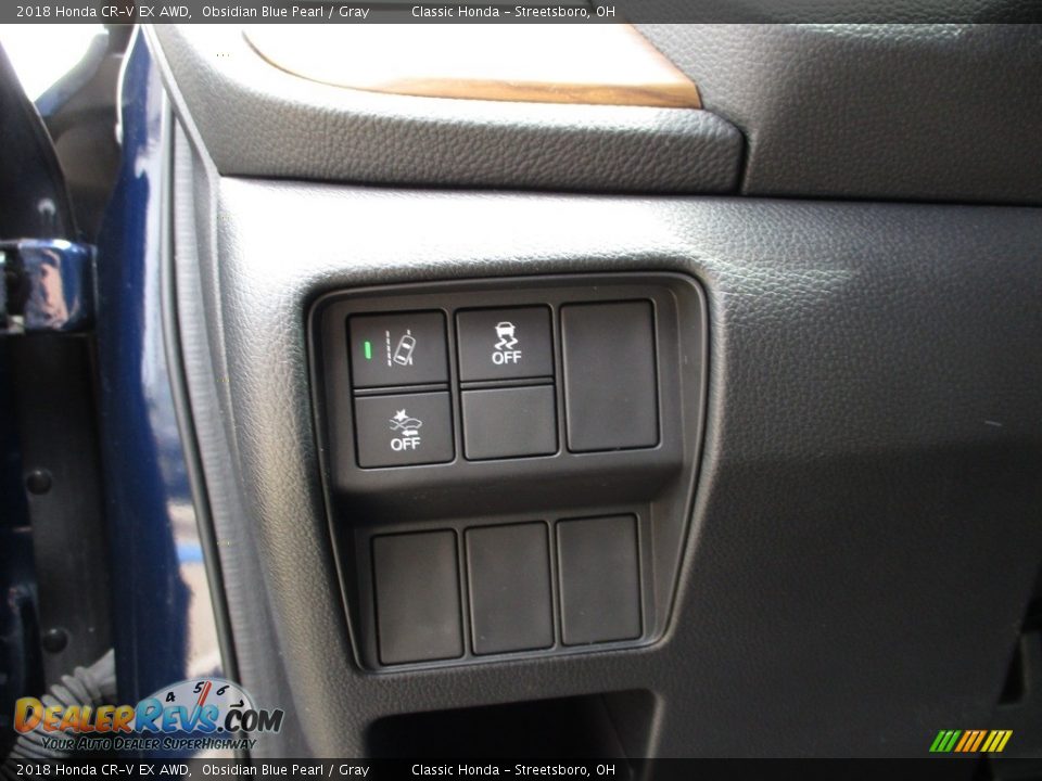 2018 Honda CR-V EX AWD Obsidian Blue Pearl / Gray Photo #30