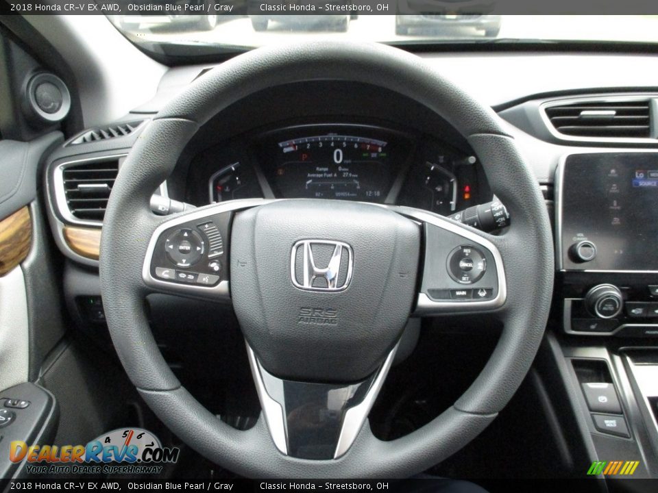 2018 Honda CR-V EX AWD Obsidian Blue Pearl / Gray Photo #31