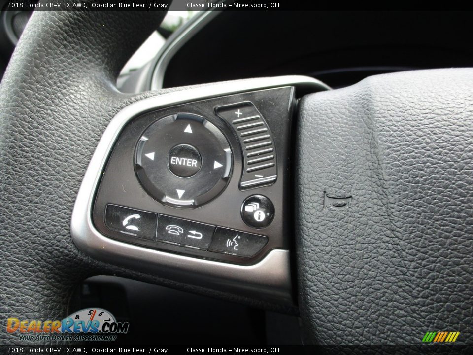 2018 Honda CR-V EX AWD Obsidian Blue Pearl / Gray Photo #32