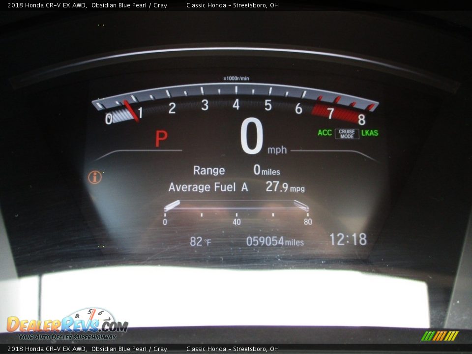 2018 Honda CR-V EX AWD Obsidian Blue Pearl / Gray Photo #34