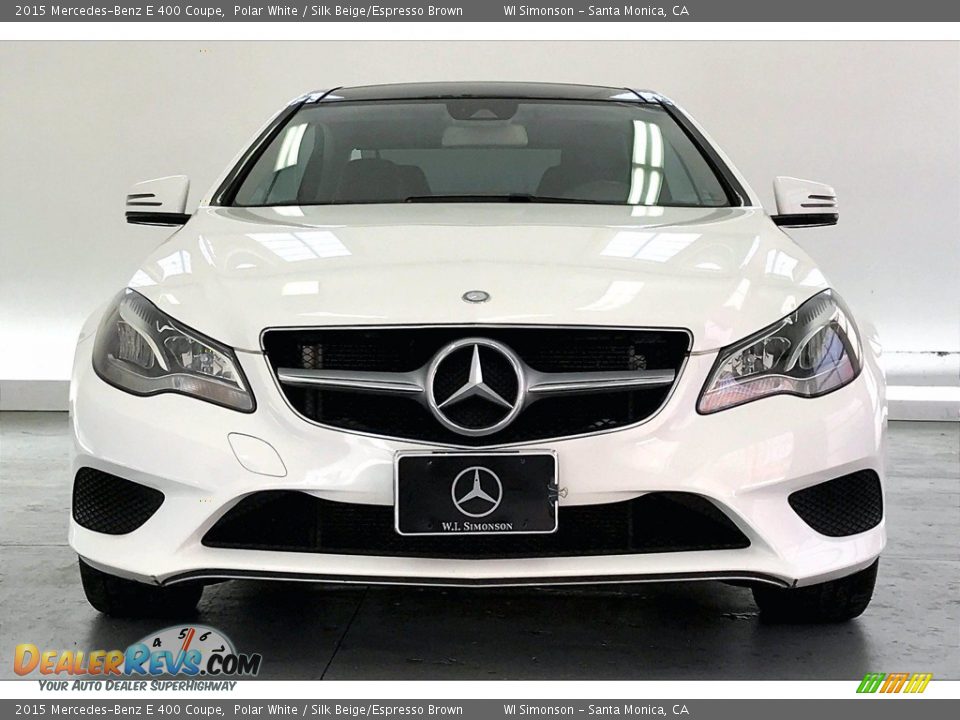 2015 Mercedes-Benz E 400 Coupe Polar White / Silk Beige/Espresso Brown Photo #2