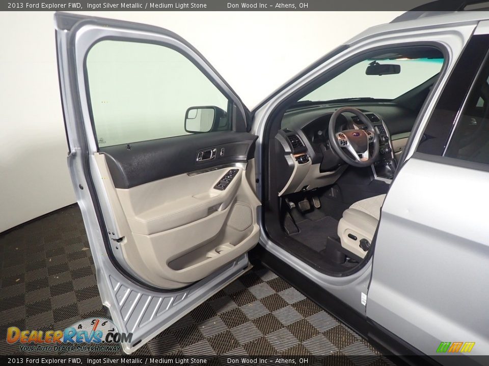 2013 Ford Explorer FWD Ingot Silver Metallic / Medium Light Stone Photo #19