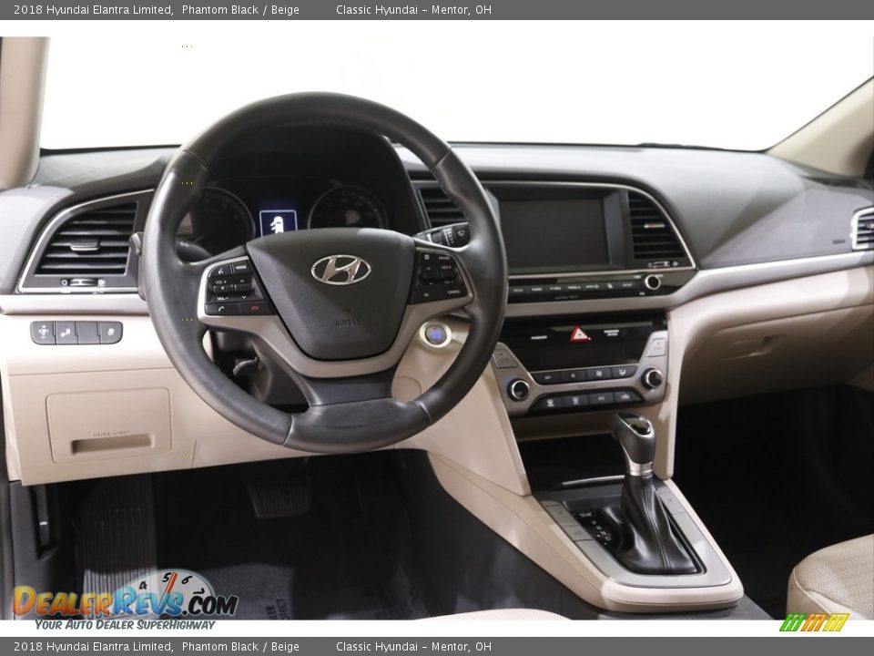 2018 Hyundai Elantra Limited Phantom Black / Beige Photo #6