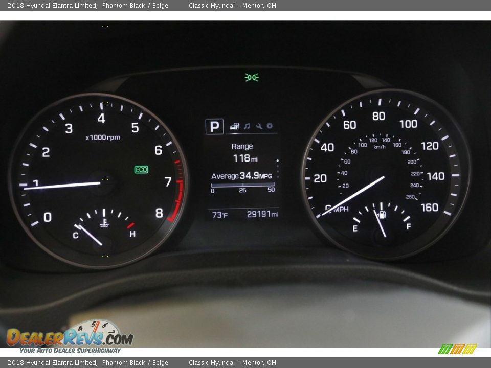 2018 Hyundai Elantra Limited Phantom Black / Beige Photo #8