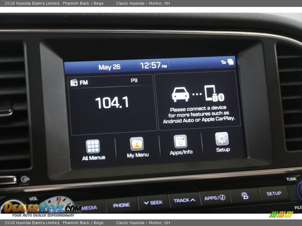 2018 Hyundai Elantra Limited Phantom Black / Beige Photo #10