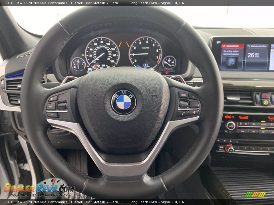 2018 BMW X5 xDrive40e iPerfomance Glacier Silver Metallic / Black Photo #18